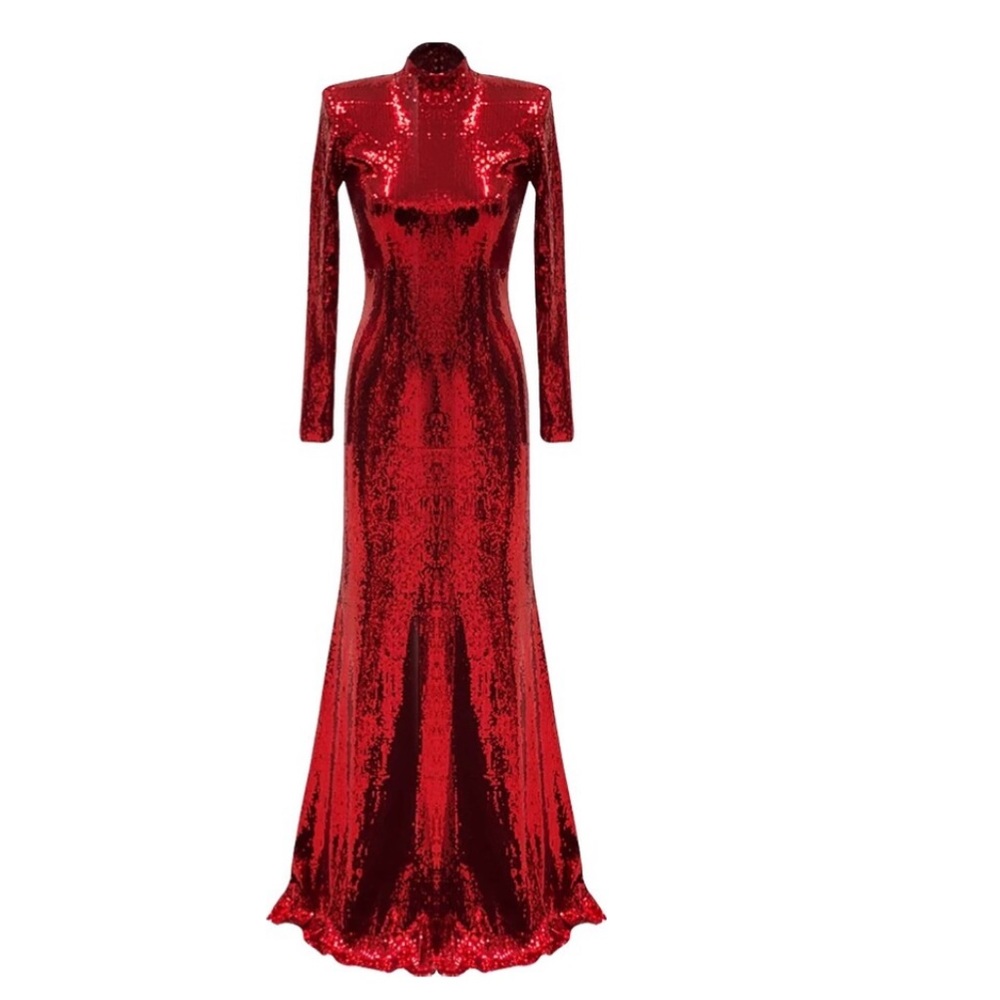 New with tags boutique red sequin gown